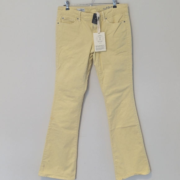 NWT Urban Renewal Urban Outfitters Remade Overdyed Y2K Flared Jean Yellow 4R/27 - Picture 3 of 6